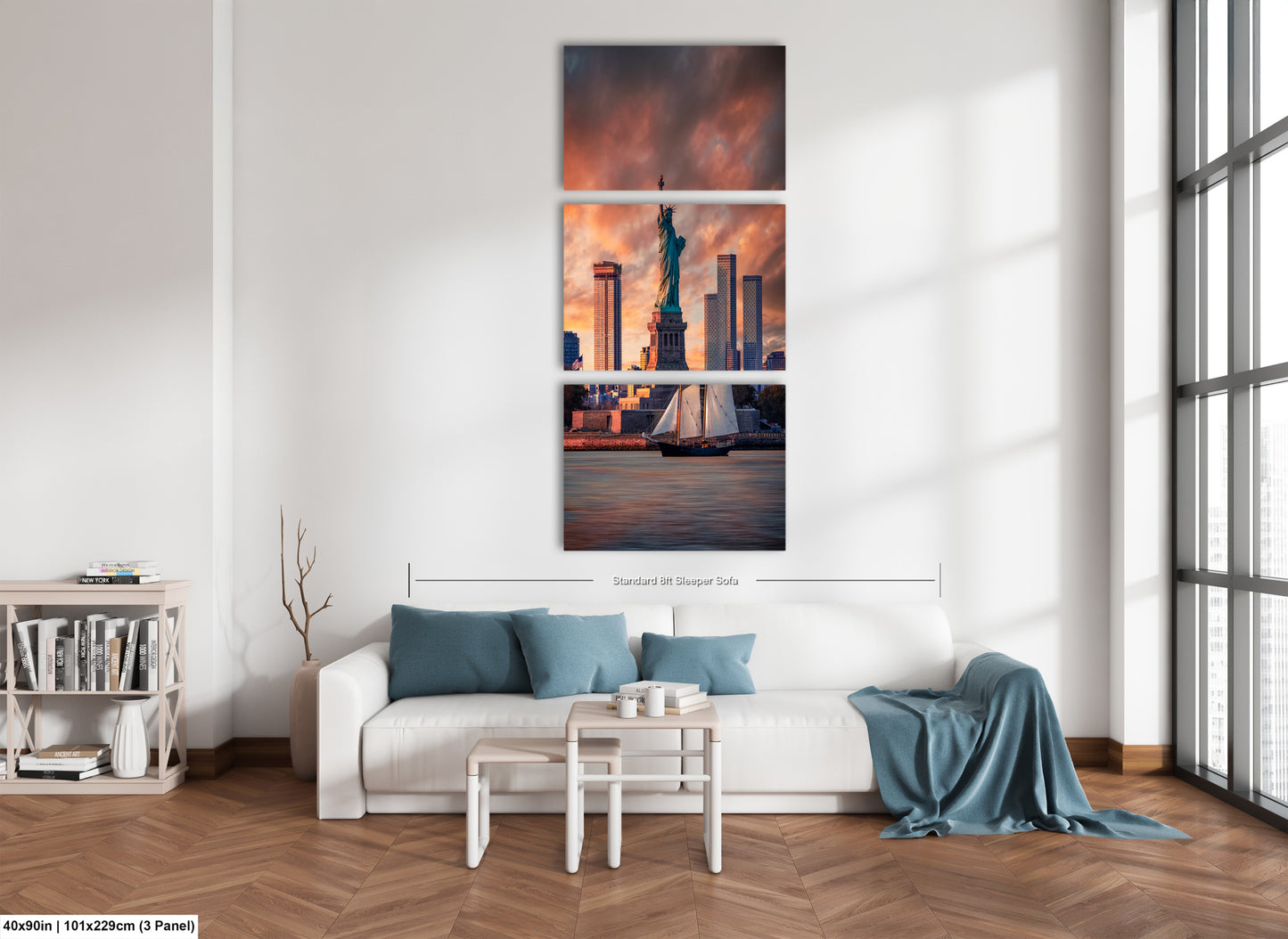 a living room filled with furniture and a painting on the wall