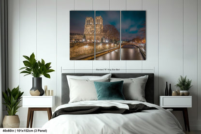 a bedroom scene with focus on the bed
