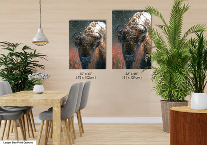 a room with a table and chairs and two pictures on the wall